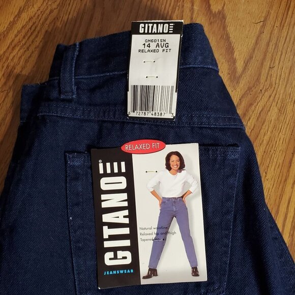 VTG Gitano Jeans Womens 14 Avg Relaxed Fit Navy Y2K 80s 90s Mom Jeans High Rise - Picture 1 of 10